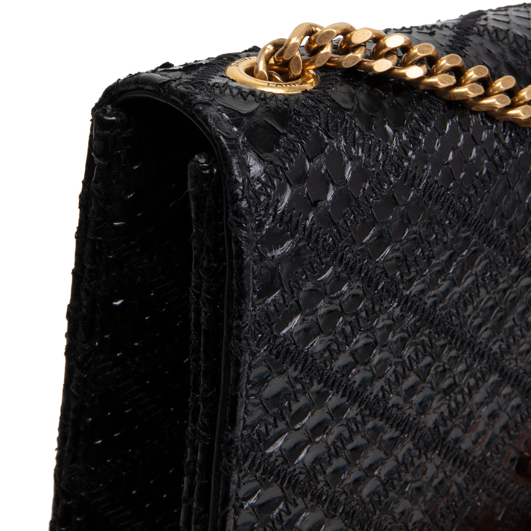 SAINT LAURENT Python Kate Tassel Shoulder Bag - Black