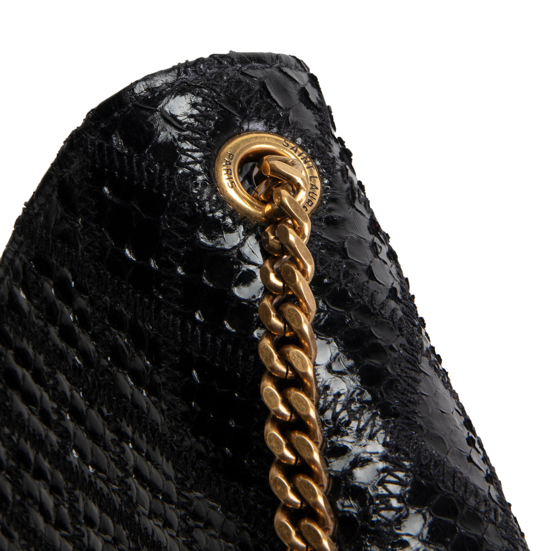 SAINT LAURENT Python Kate Tassel Shoulder Bag - Black