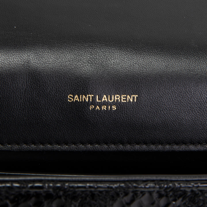 SAINT LAURENT Python Kate Tassel Shoulder Bag - Black