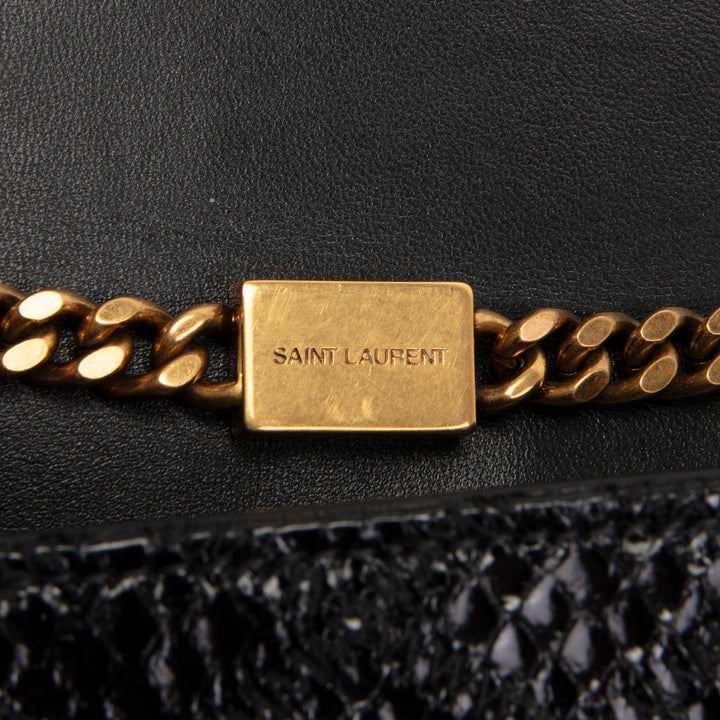 SAINT LAURENT Python Kate Tassel Shoulder Bag - Black