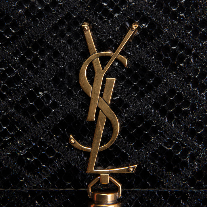 SAINT LAURENT Python Kate Tassel Shoulder Bag - Black