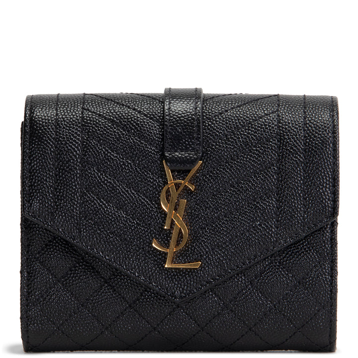 SAINT LAURENT Monogram Envelope Compact Trifold Wallet