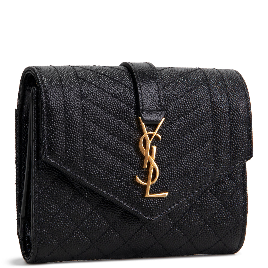 SAINT LAURENT Monogram Envelope Compact Trifold Wallet