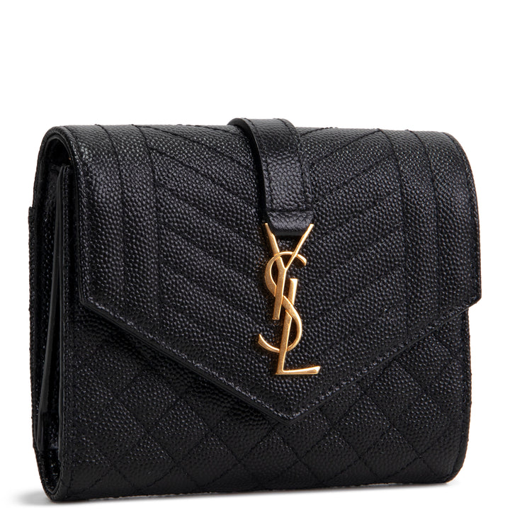 SAINT LAURENT Monogram Envelope Compact Trifold Wallet