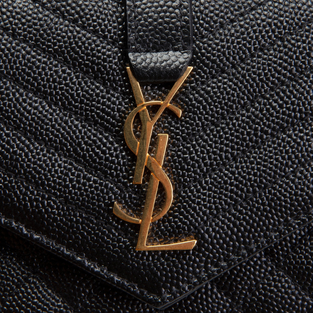 SAINT LAURENT Monogram Envelope Compact Trifold Wallet