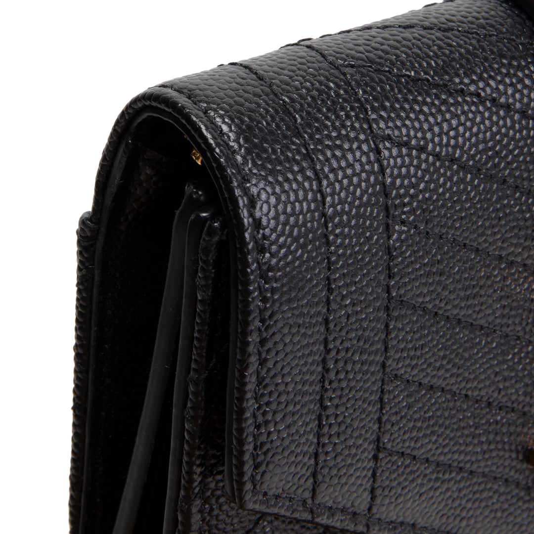 SAINT LAURENT Monogram Envelope Compact Trifold Wallet