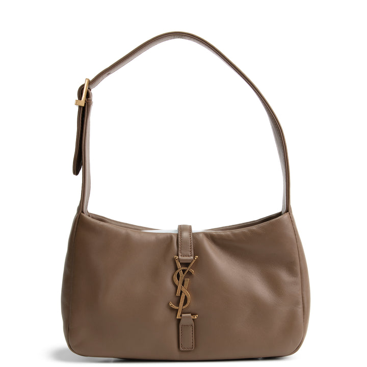 SAINT LAURENT Padded Lambskin Le 5 a 7 Hobo - Dark Peanut (Olive Green)