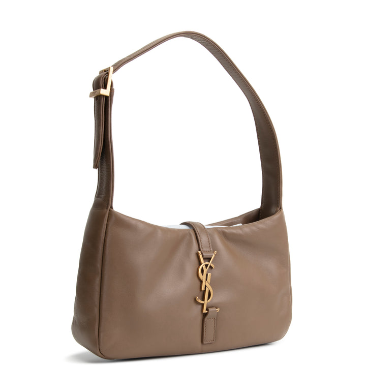 SAINT LAURENT Padded Lambskin Le 5 a 7 Hobo - Dark Peanut (Olive Green)