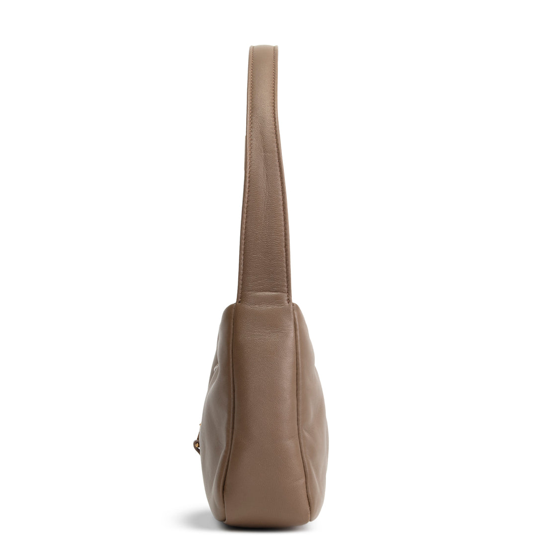 SAINT LAURENT Padded Lambskin Le 5 a 7 Hobo - Dark Peanut (Olive Green)