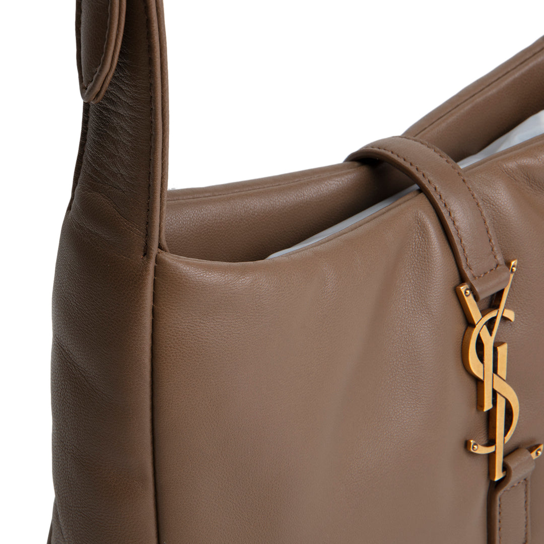 SAINT LAURENT Padded Lambskin Le 5 a 7 Hobo - Dark Peanut (Olive Green)