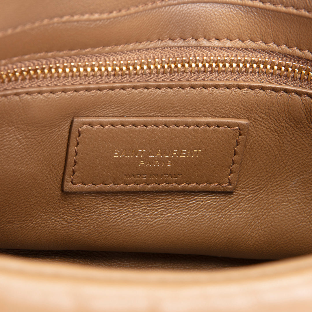 SAINT LAURENT Padded Lambskin Le 5 a 7 Hobo - Dark Peanut (Olive Green)