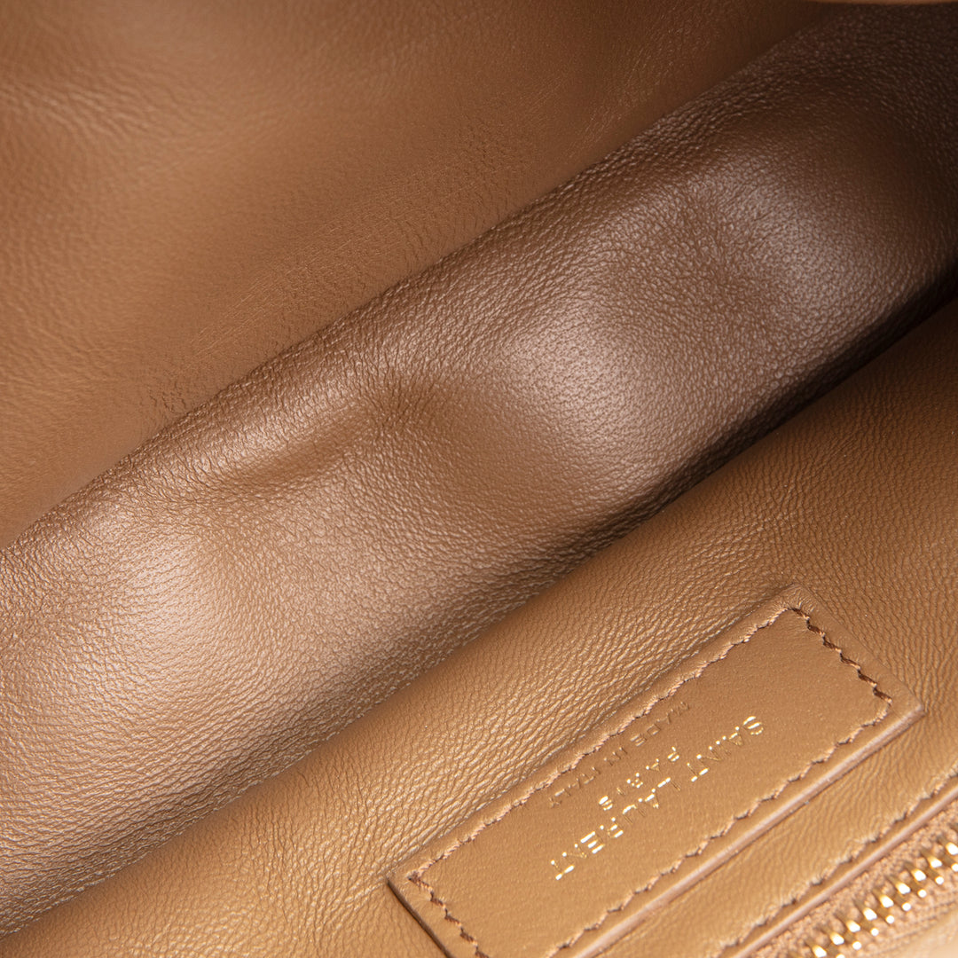 SAINT LAURENT Padded Lambskin Le 5 a 7 Hobo - Dark Peanut (Olive Green)