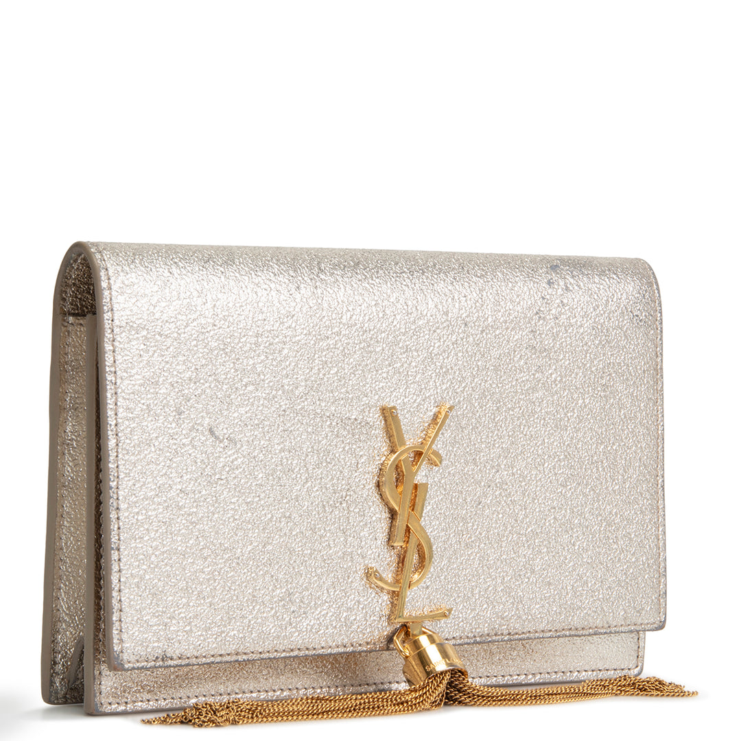 SAINT LAURENT Kate Metallic Leather Shoulder Bag OUTLET FINAL SALE