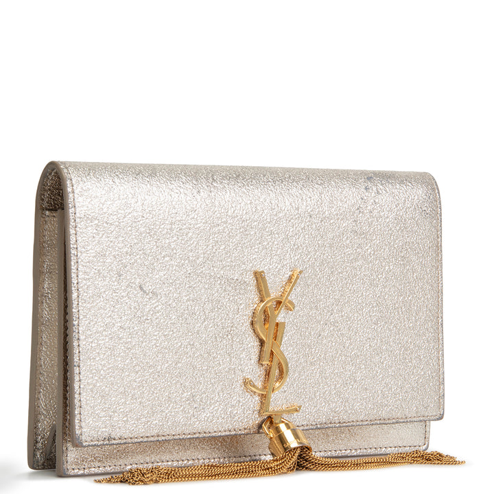 SAINT LAURENT Kate Metallic Leather Shoulder Bag OUTLET FINAL SALE