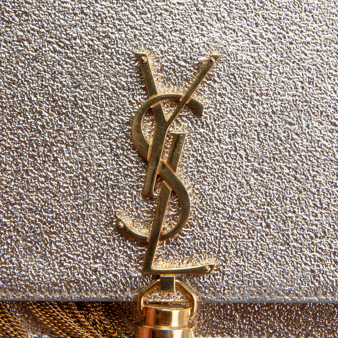 SAINT LAURENT Kate Metallic Leather Shoulder Bag OUTLET FINAL SALE