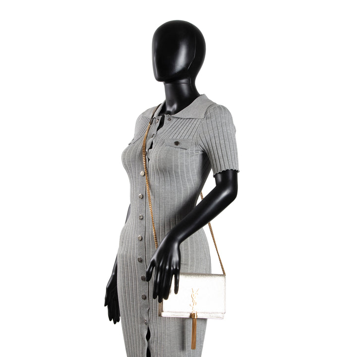 SAINT LAURENT Kate Metallic Leather Shoulder Bag OUTLET FINAL SALE