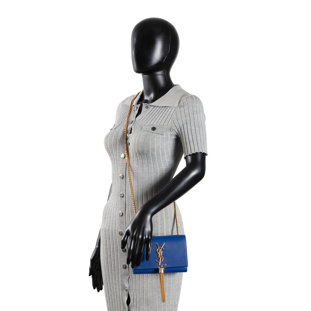 SAINT LAURENT Small Kate Tassel Shoulder Bag - Blue