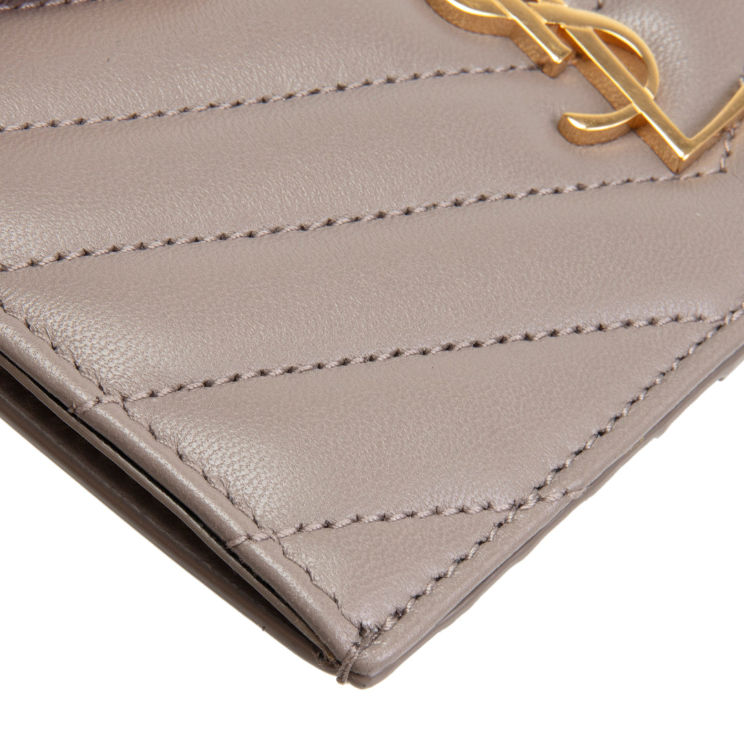 SAINT LAURENT Cassandre Fragment Card Case - Gray