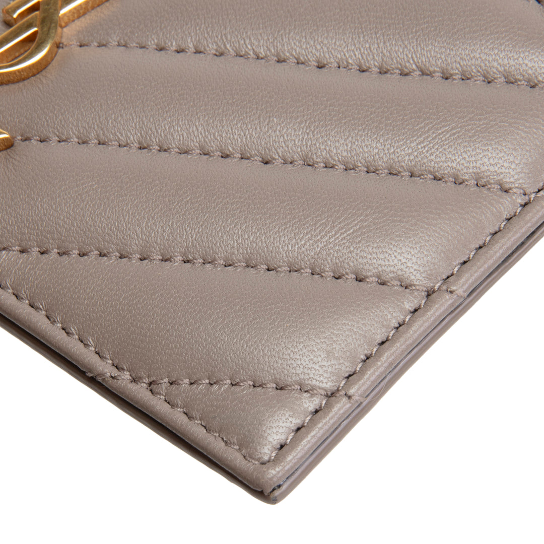 SAINT LAURENT Cassandre Fragment Card Case - Gray