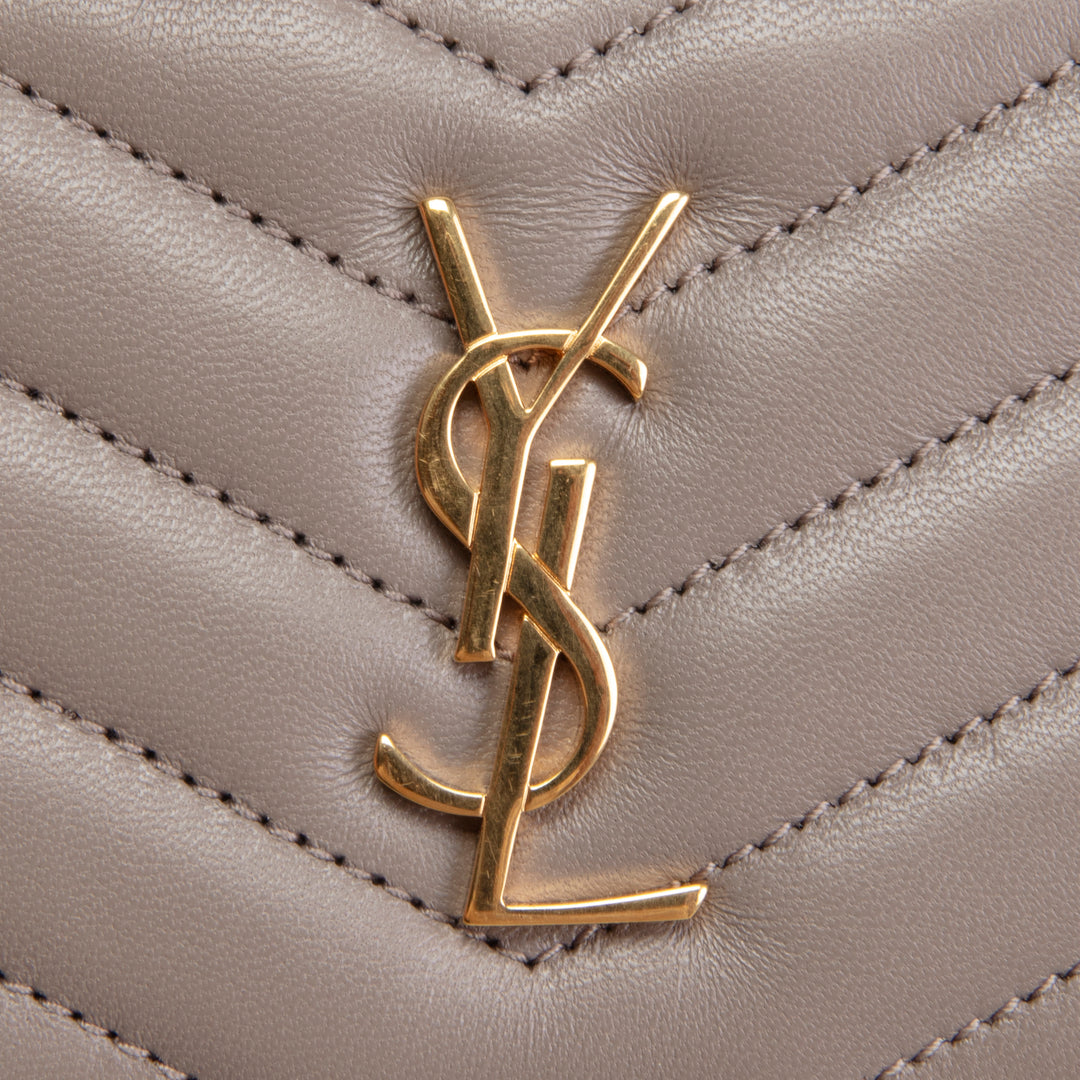 SAINT LAURENT Cassandre Fragment Card Case - Gray