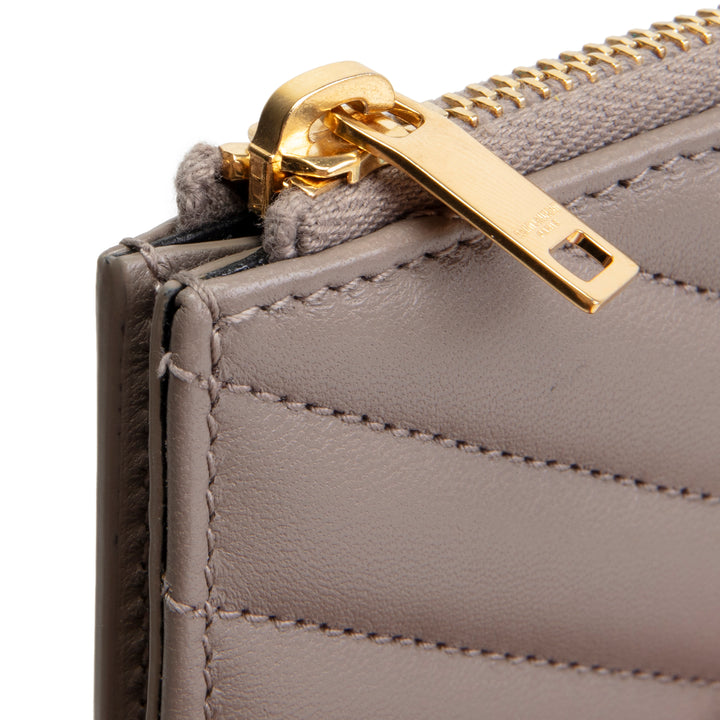 SAINT LAURENT Cassandre Fragment Card Case - Gray