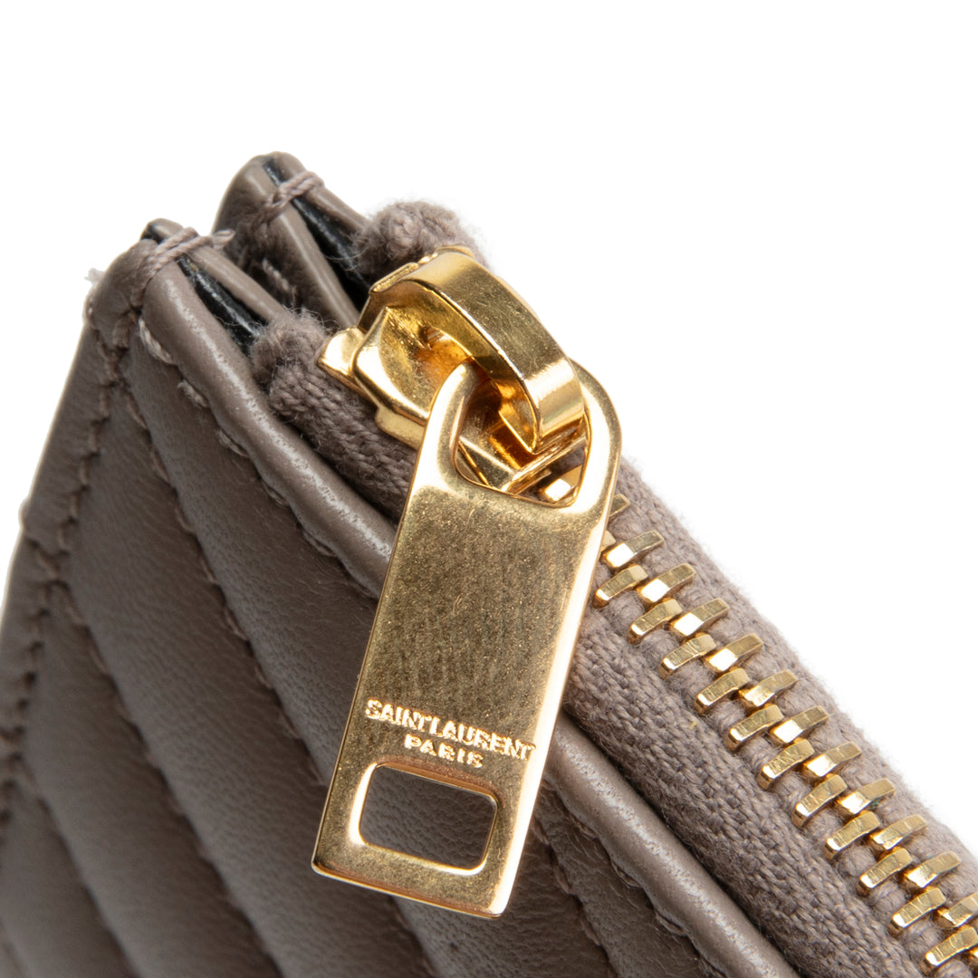SAINT LAURENT Cassandre Fragment Card Case - Gray