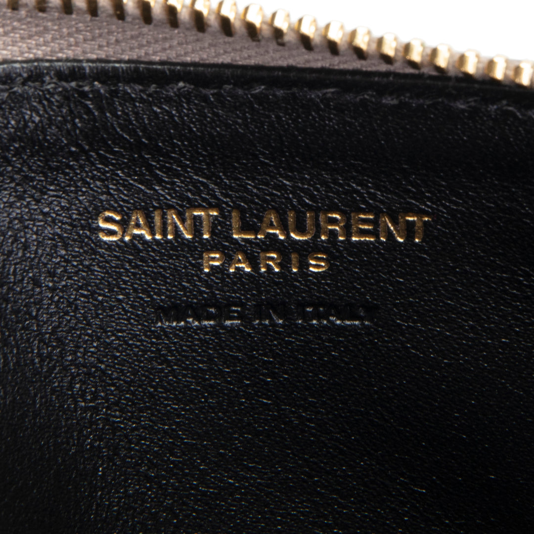 SAINT LAURENT Cassandre Fragment Card Case - Gray