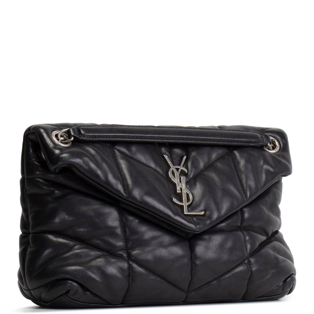 SAINT LAURENT Loulou Puffer Shoulder Bag - Black - OUTLET FINAL SALE