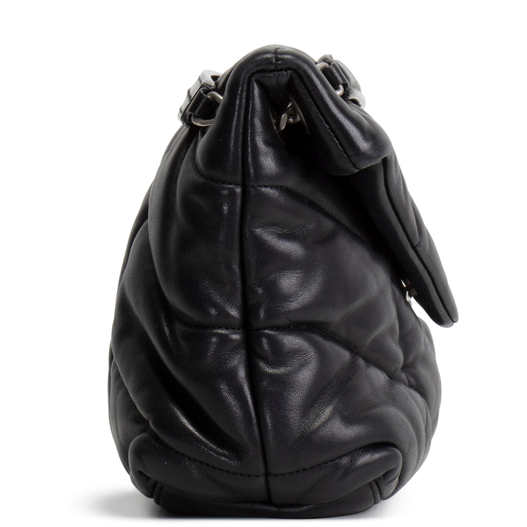 SAINT LAURENT Loulou Puffer Shoulder Bag - Black - OUTLET FINAL SALE