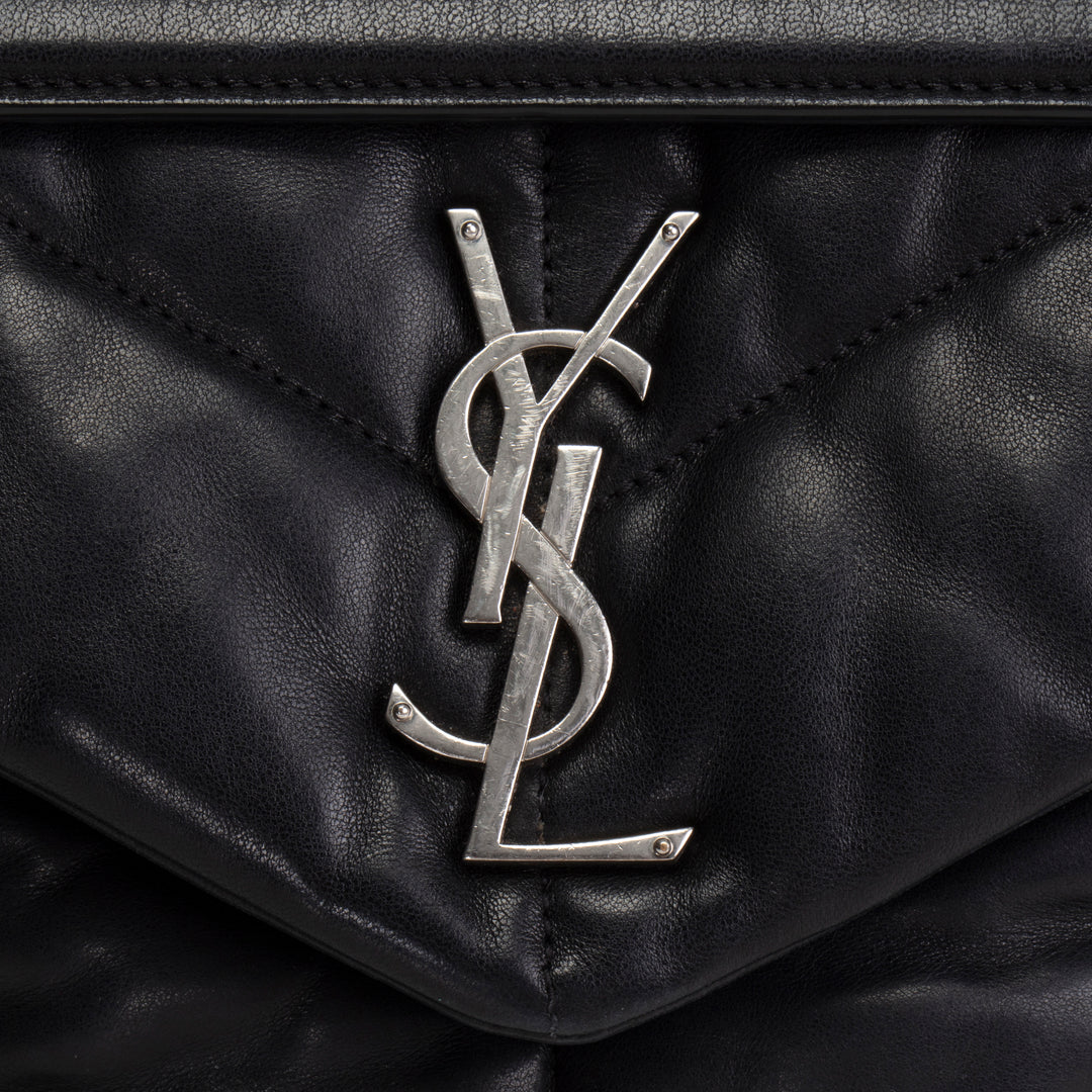 SAINT LAURENT Loulou Puffer Shoulder Bag - Black - OUTLET FINAL SALE