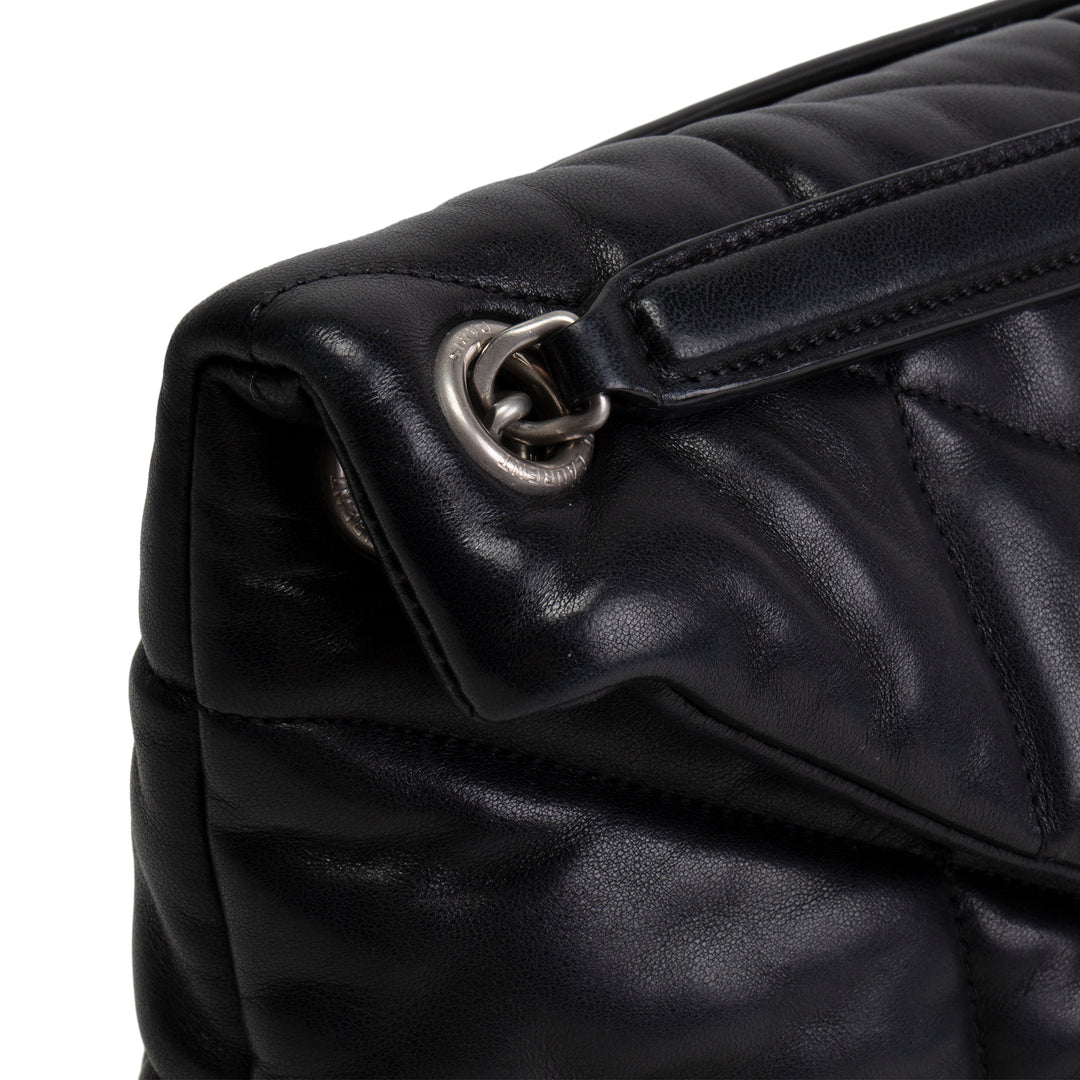 SAINT LAURENT Loulou Puffer Shoulder Bag - Black - OUTLET FINAL SALE