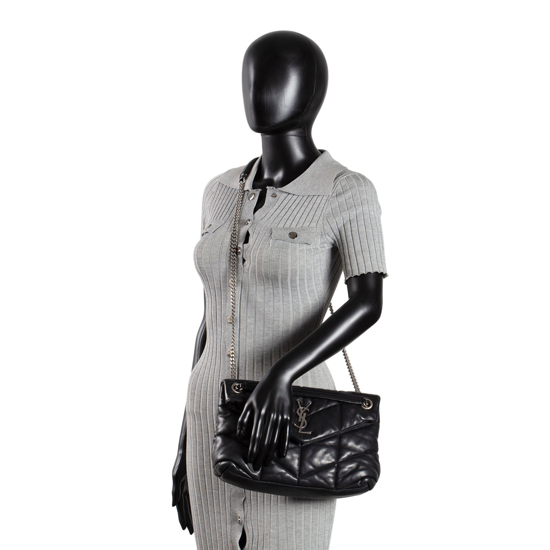 SAINT LAURENT Loulou Puffer Shoulder Bag - Black - OUTLET FINAL SALE
