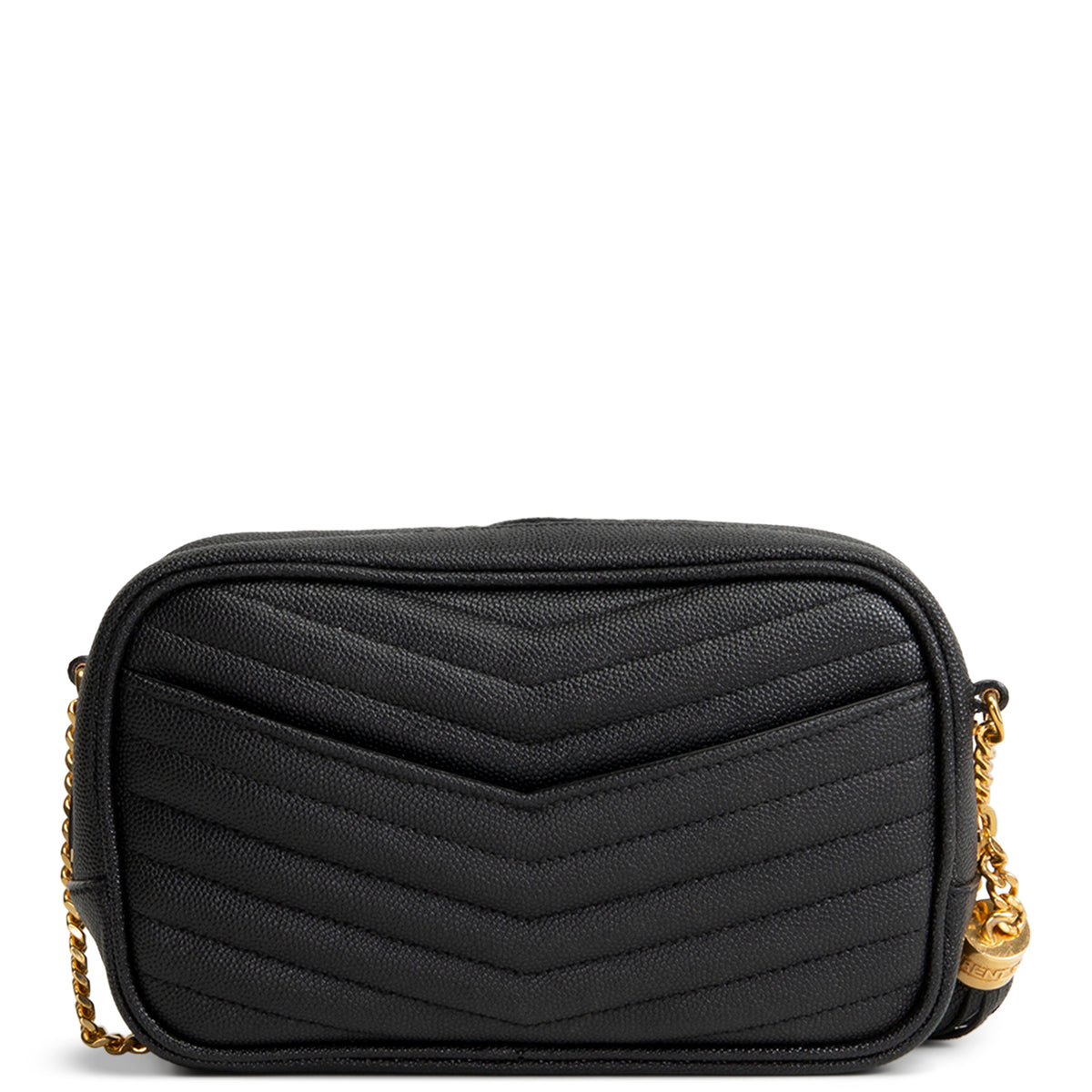 SAINT LAURENT Grain de Poudre Mini Lou Tassel Crossbody - Black