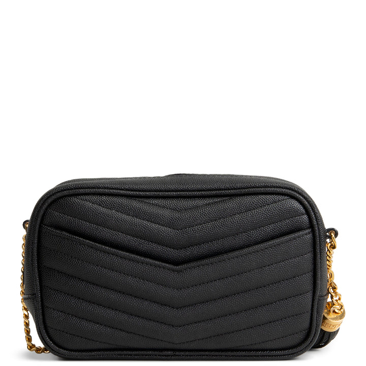 SAINT LAURENT Grain de Poudre Mini Lou Tassel Crossbody - Black