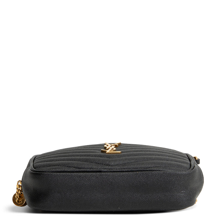 SAINT LAURENT Grain de Poudre Mini Lou Tassel Crossbody - Black