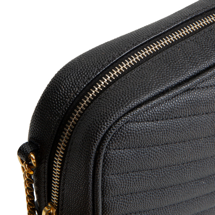 SAINT LAURENT Grain de Poudre Mini Lou Tassel Crossbody - Black