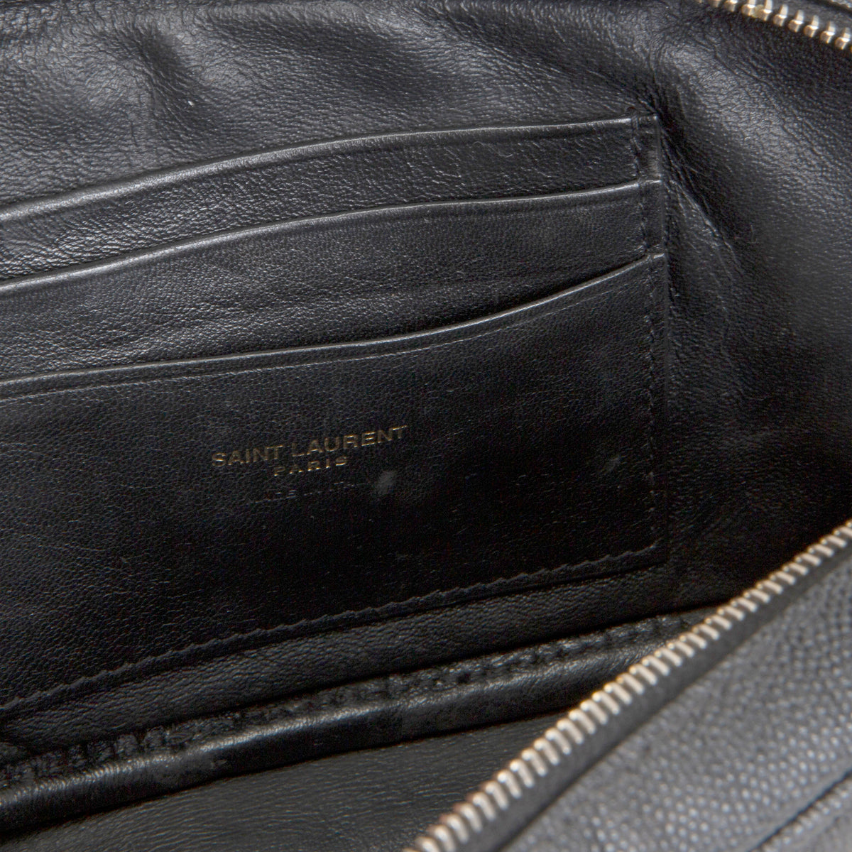 SAINT LAURENT Grain de Poudre Mini Lou Tassel Crossbody - Black