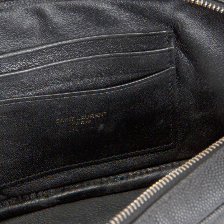SAINT LAURENT Grain de Poudre Mini Lou Tassel Crossbody - Black