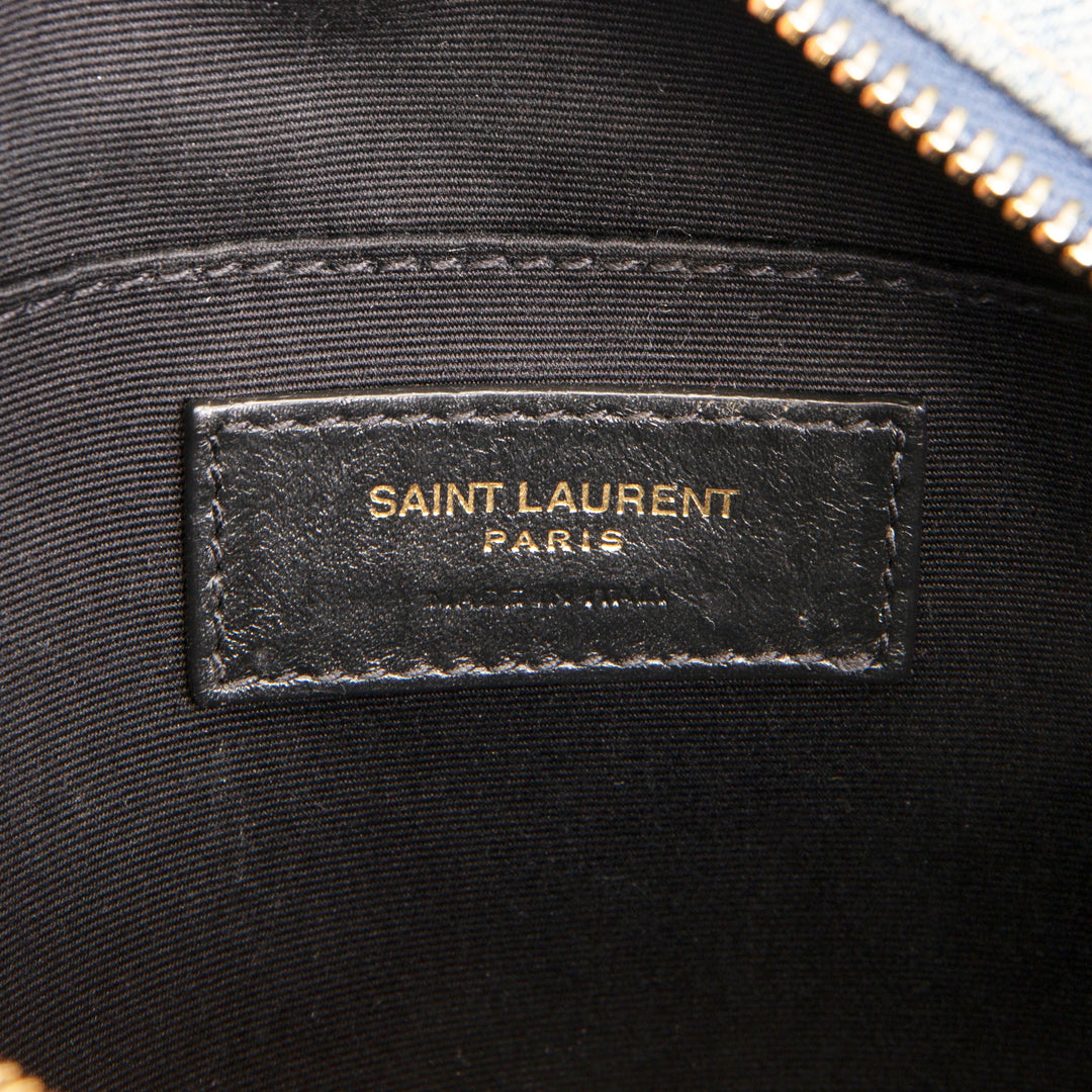 SAINT LAURENT Vinyle Round Crossbody - Quilted Denim