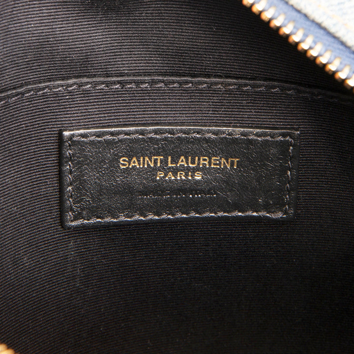 SAINT LAURENT Vinyle Round Crossbody - Quilted Denim