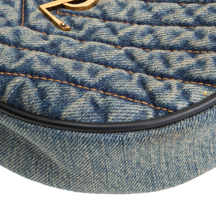 SAINT LAURENT Vinyle Round Crossbody - Quilted Denim