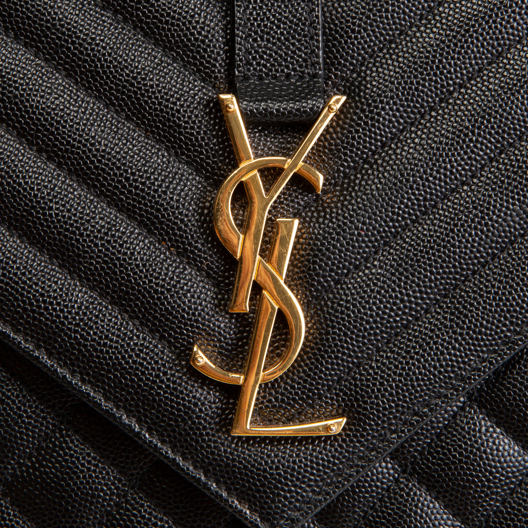 SAINT LAURENT Grain de Poudre Triquilt Large Envelope Bag