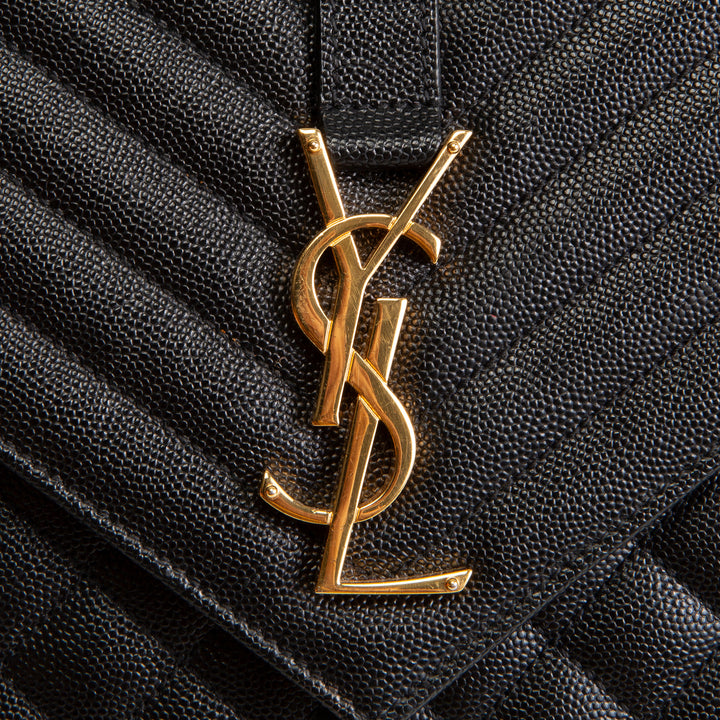 SAINT LAURENT Grain de Poudre Triquilt Large Envelope Bag