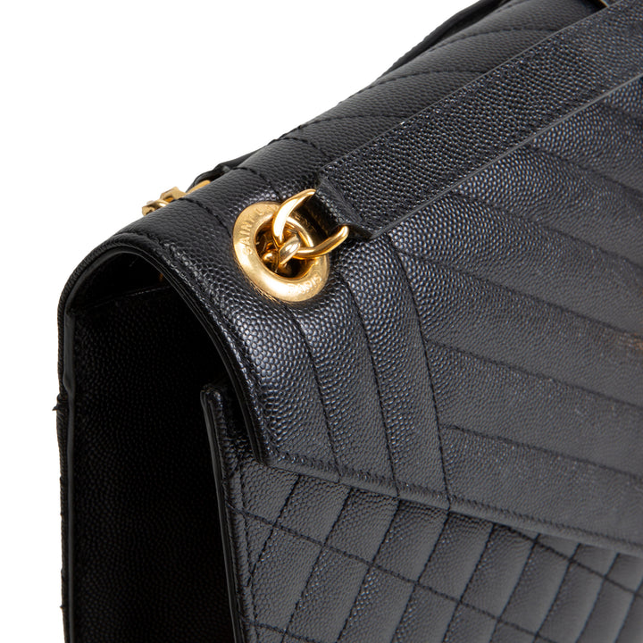 SAINT LAURENT Grain de Poudre Triquilt Large Envelope Bag