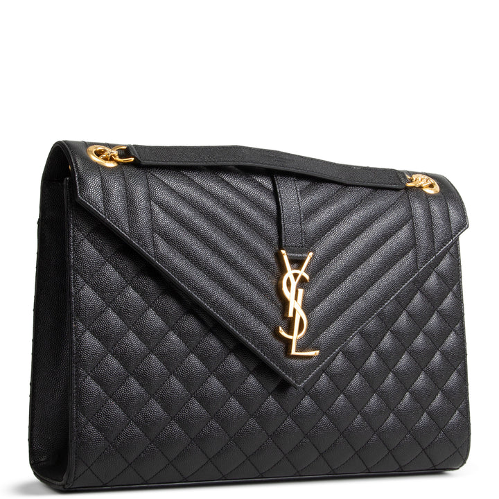 SAINT LAURENT Grain de Poudre Triquilt Large Envelope Bag