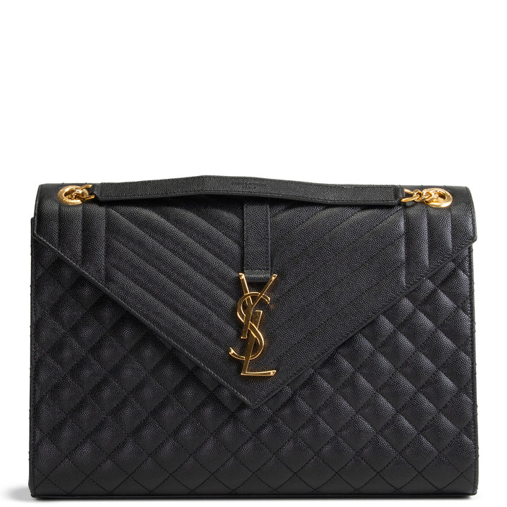SAINT LAURENT Grain de Poudre Triquilt Large Envelope Bag