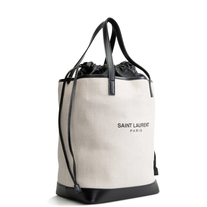 SAINT LAURENT Canvas Teddy Tote - Beige