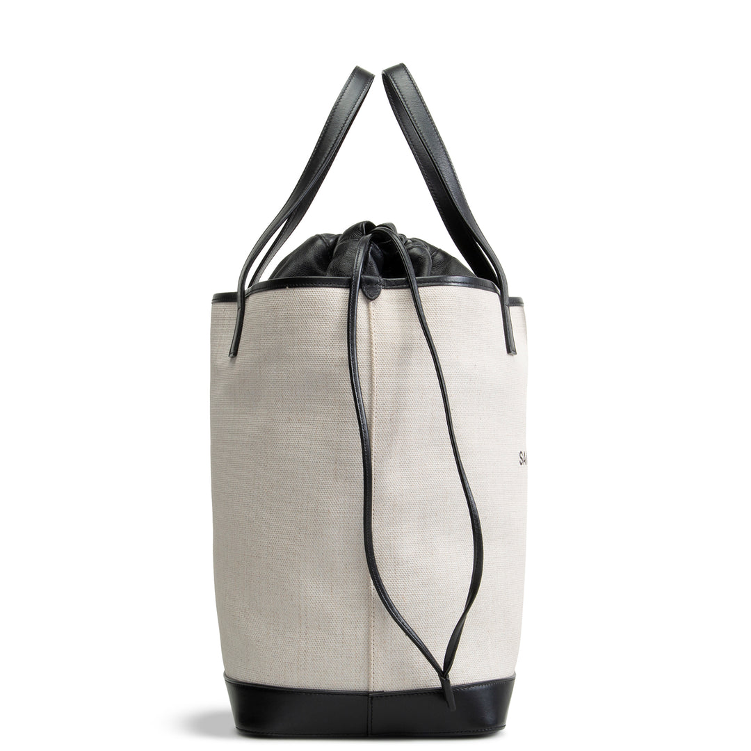 SAINT LAURENT Canvas Teddy Tote - Beige