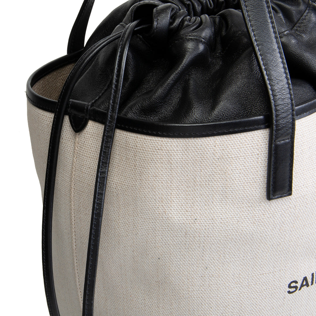 SAINT LAURENT Canvas Teddy Tote - Beige