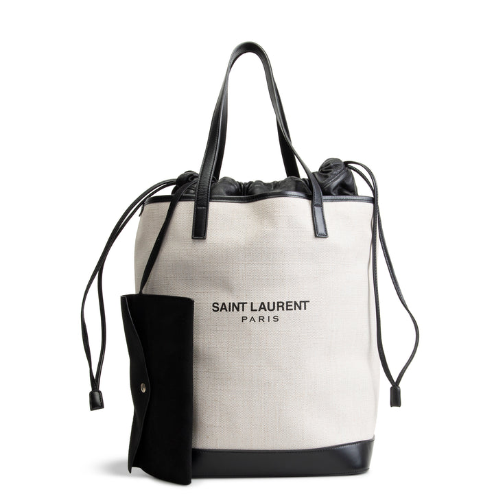 SAINT LAURENT Canvas Teddy Tote - Beige